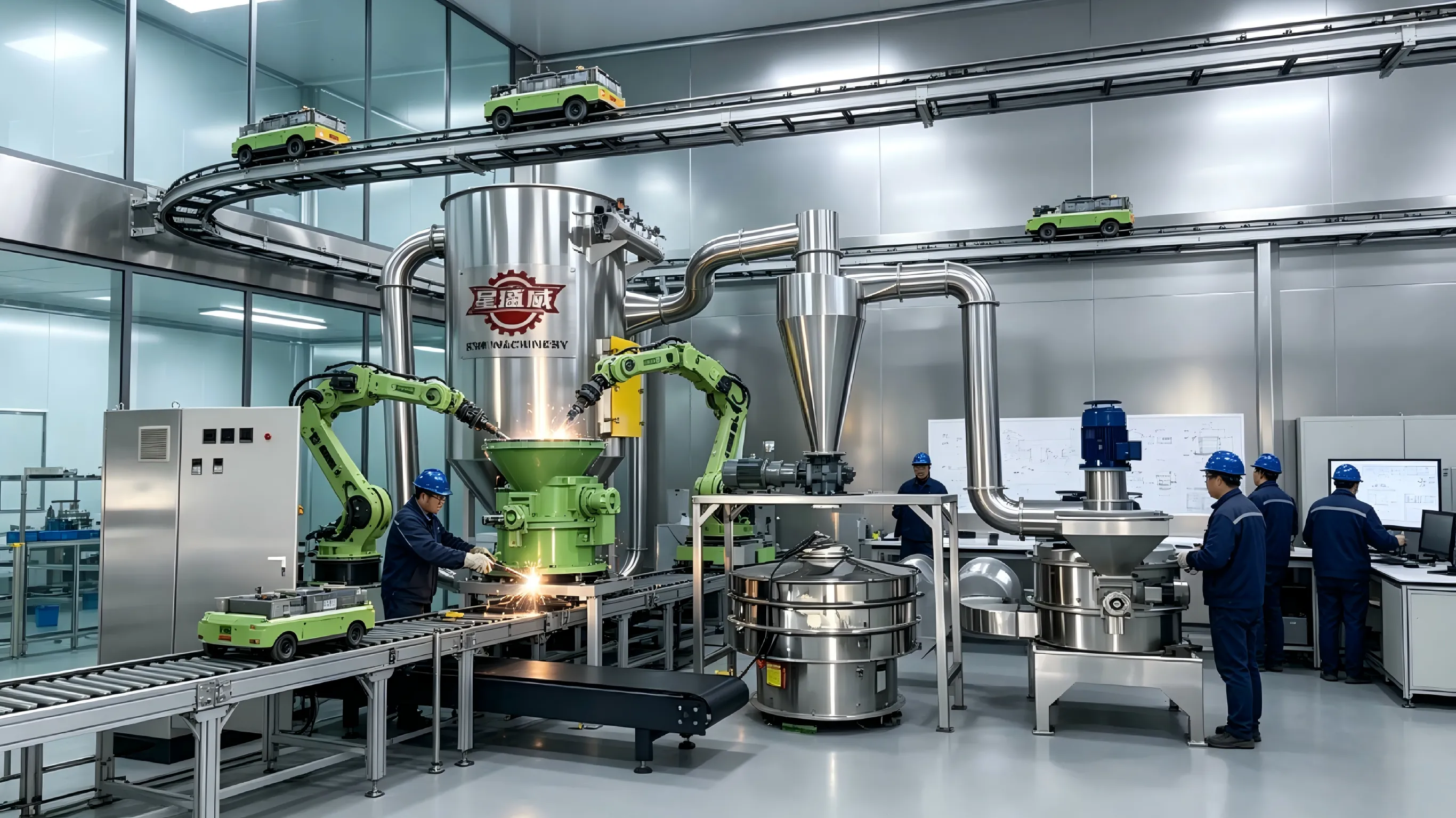 Xingshengwei har slutfört den intelligenta omvandlingen av verkstaden, vilket ökar produktionskapaciteten för energibesparande ultrafina krossar med 40%
